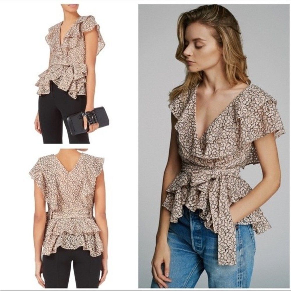 Marissa Webb Women's Maisie Lace Wrap Top Size Small